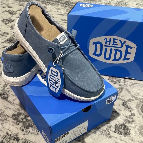 HEY DUDE Wendy Stretch Canvas Light Blue Size 10 - Picture 4 of 7